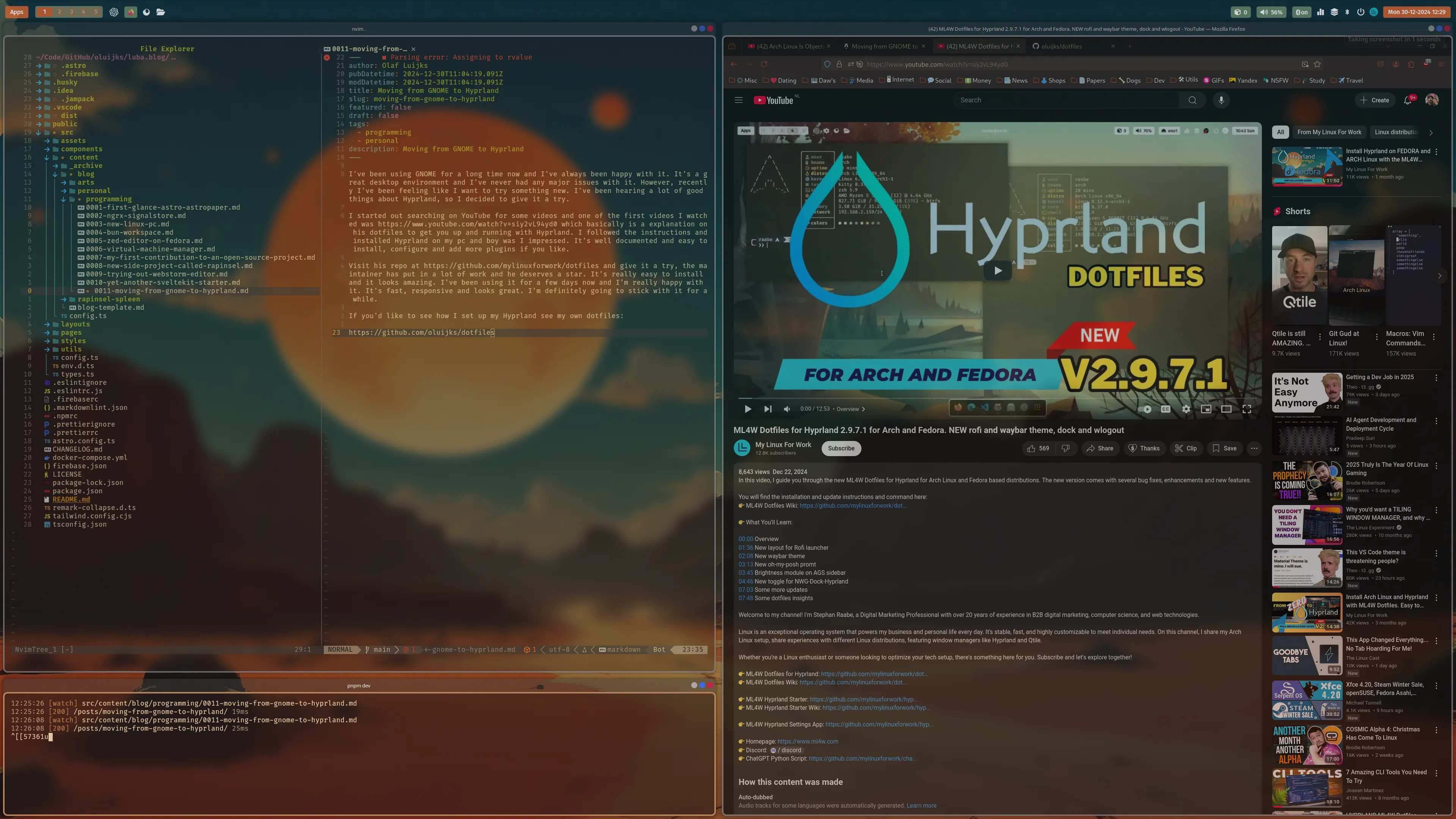 Hyprland Desktop Screenshot
