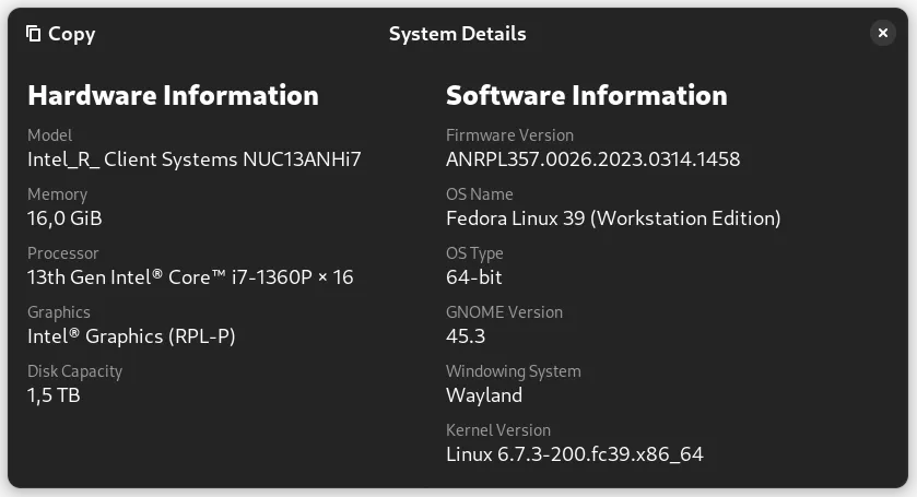 System Specs